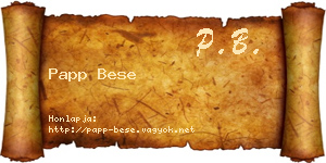 Papp Bese névjegykártya